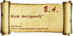Bink Antigoné névjegykártya